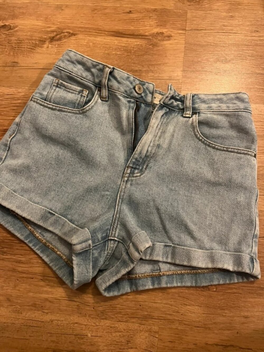 Light Wash High Waist Mom Denim Shorts